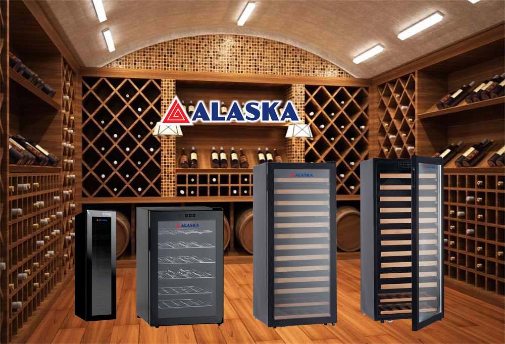 Tủ ướp rượu vang Alaska - Thiết kế hiện đại, sang trọng, đầy đủ dung tích, mẫu mã